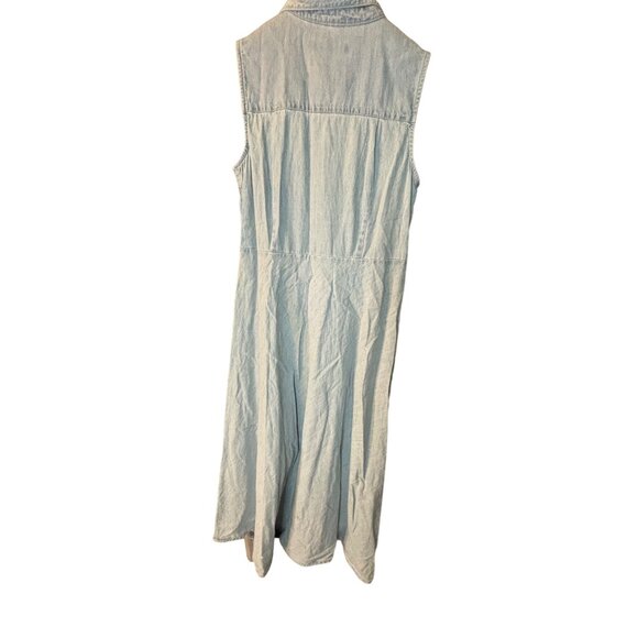 Chadwicks Sleeveless Denim Button Up Maxi Dress Light Blue Size 10 P - Picture 2 of 6